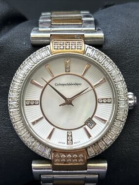 Catherine Malandrino Silver And Rose Gold Tone Women’s Quartz Watch